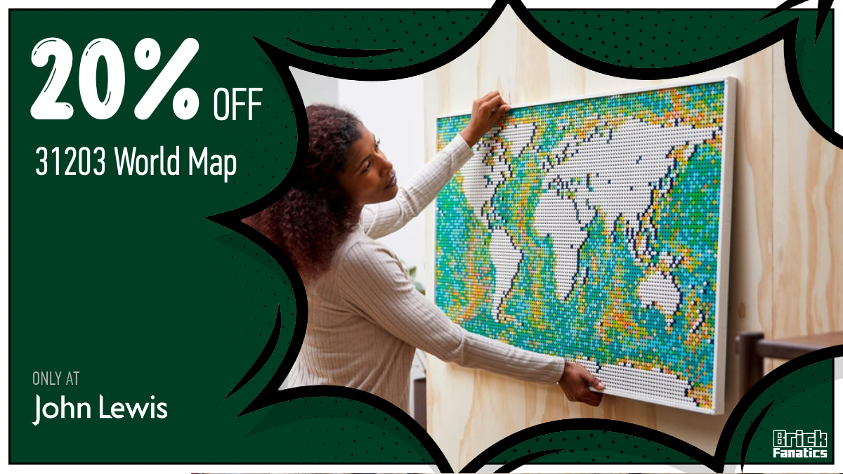 Unleash your inner explorer with 20% off LEGO Art 31203 World Map at John Lewis