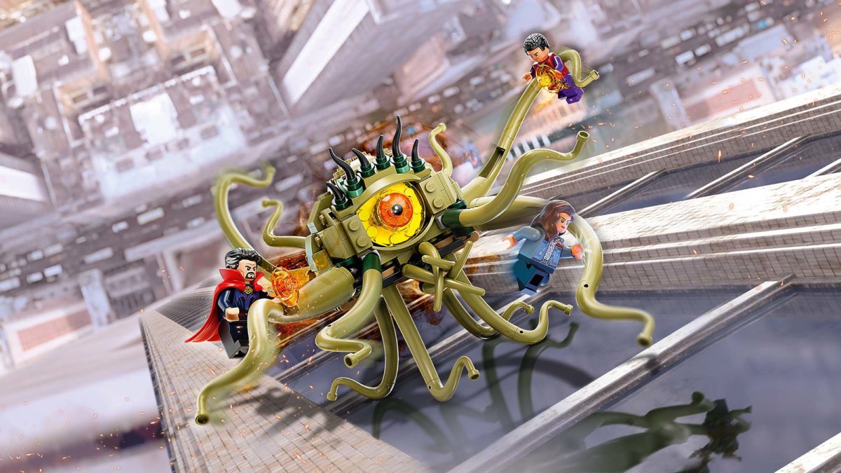 Doctor Strange star gets hands-on with her LEGO Marvel set and minifigure